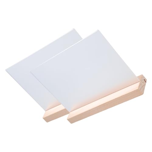 Wdbild 2pcs Acrylform Ständer Clear Poster Display Ständer Mit Holzbasis Für Offices School Hochzeitsrestaurant Cafe Cafe von Wdbild