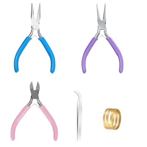 Wdbild 3PCS Schmuckzellen Werkzeuge Für Schmuckherstellung Umfassen Nadelnasen/Kettennasen/Drahtschneider Zierzüge Pinzetten Und Fingerhut von Wdbild
