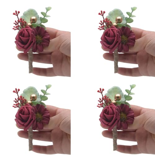 Wdbild 4pcs Hochzeit Boutonniere Kleine Rosensimulation Corsage Künstliche Hochzeitsblume Für Brautbräutigam Versammlungen Party Wdbild 4pcs Hochzeit Boutonniere Kleine Rosensimulation Corsage Künstliche Hochzeitsblume Für Brautbräutigam Versammlungen Party von Wdbild