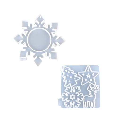 Wdbild Anhänger Silikonform, 2-teiliges Set Silikon-Schneeflocken-Wandbehangformen Weihnachtsanhängerformen Silikontextur zum Basteln für Wohndekore von Wdbild