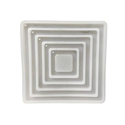 Wdbild Anhänger Silikonform, 5-in-1-Silikonformen für quadratische Anhänger zum Aufhängen von Wanddekorationen, 5-in-1-Harzformen in quadratischer Form für Epoxidharz von Wdbild