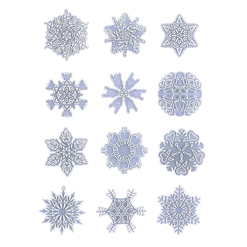 Wdbild Anhänger Silikonform, Schneeflocken-Silikonform, Silikon-Anhängerform, Gießform für Harz, für Urlaubsbastelbedarf, Schneeflocken-Schlüsselanhängerform von Wdbild