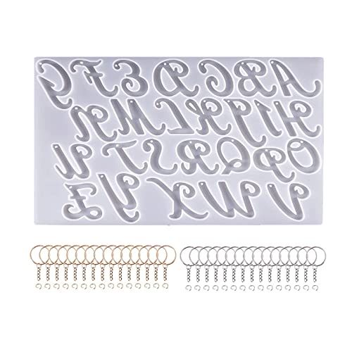 Wdbild Anhänger Silikonform, Umgekehrte Gießform aus Resin, Buchstaben-Silikonform, Resin-Silikonformen für Epoxidharz, Schlüsselanhänger von Wdbild