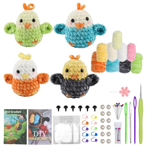 Wdbild Animal Bird Häkel Set Strickbedarf Mit Schritt Für Schritt Video Tutorialunterricht Für Anfänger Kid Erwachsene von Wdbild