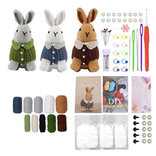 Wdbild Cuter Animal Kits Starter Pack Mit Garnhaken Häkelzubehör Häkeltierkits Handhäkelkits Für Anfänger von Wdbild