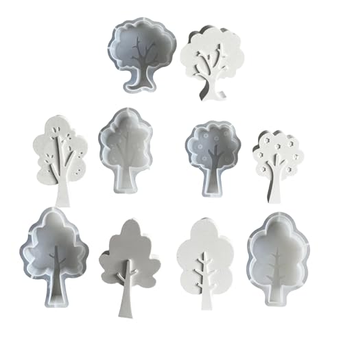Wdbild Epoxidharz Silikonform, 5er-Set Silikon-Kerzenformen für vielseitige Silikon-Baumformen für Kerzen, Seifen, Gips, Bastelprojekte von Wdbild