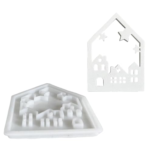 Wdbild Epoxidharz Silikonform, Desktop-Ornament-Form, flexible Silikonform für 3D-Hausfiguren, Tischdekoration, Schmuckherstellung von Wdbild