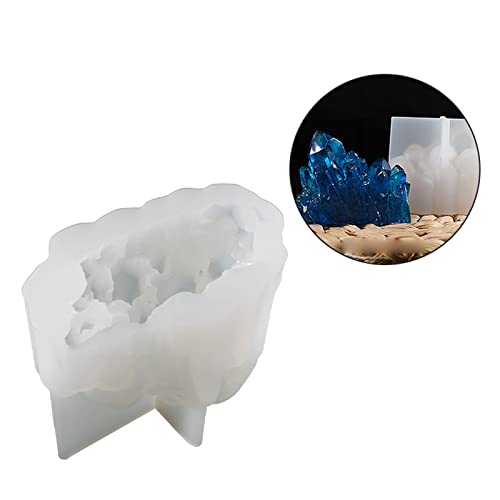 Wdbild Epoxidharz Silikonform, Epoxid-Kristall-Cluster-Form, 18 Stile, Eis-Cluster-Ornament, Steingarten-Kristallstein, Eiskristall-Säulenkerzenform von Wdbild