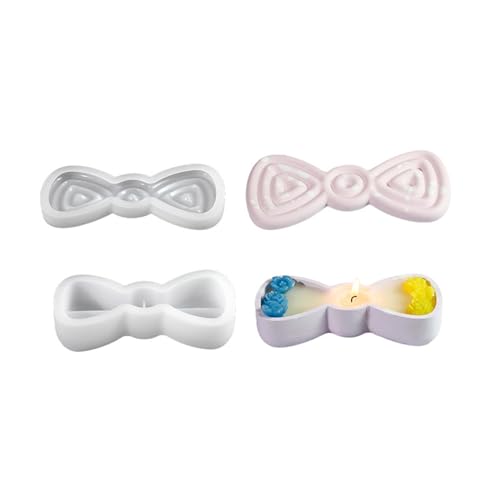 Wdbild Epoxidharz Silikonform, Schmuck Aufbewahrungsbox Silikonform Bowknot Shaped Candle Jar Mould Epoxidharz Aschenbecher Beton Zement Gips Formen Home von Wdbild