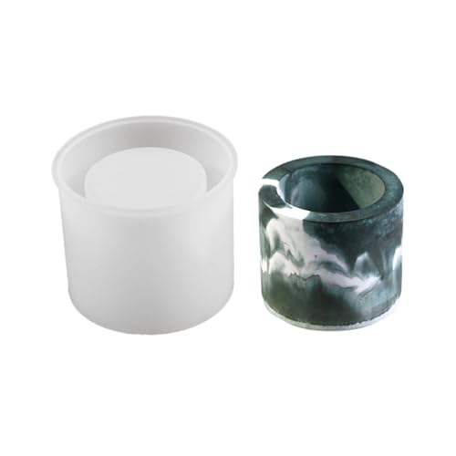 Wdbild Epoxidharz Silikonform, Silikonform Zylinderförmige Aufbewahrungsbox-Formen Blumentöpfe Formen Harz Stifthalter Formen Flexible Kerzenbecherformen von Wdbild