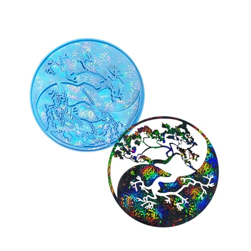 Wdbild Epoxidharz Silikonform, Silikonform für runde Baum-Wanddekoration, elegante Designs für einzigartige, robuste und leicht zu von Wdbild