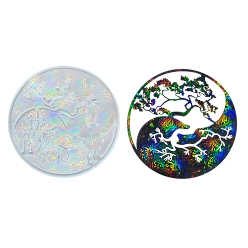 Wdbild Epoxidharz Silikonform, Silikonform für runde Baum-Wanddekoration, elegante Designs für einzigartige, robuste und leicht zu von Wdbild