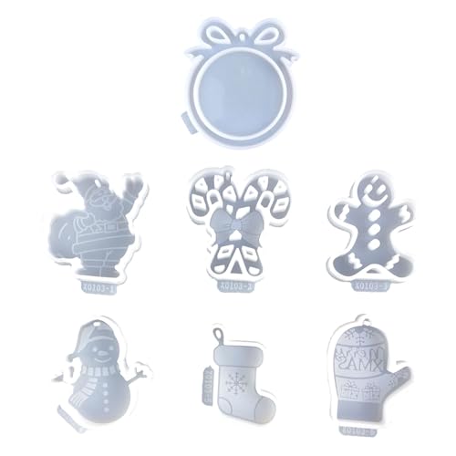 Wdbild Epoxidharz Silikonform, Weihnachts-Silikonformen, robust, 7er-Set, Wanddekorationen, Bastelbedarf für Feste, Heimaccessoires, den täglichen Gebrauch von Wdbild