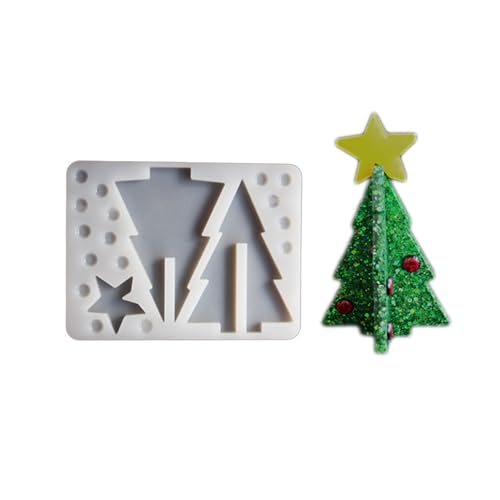 Wdbild Epoxidharz Silikonform, Weihnachtsbaum-3D-Puzzle-Ornament-Silikonform zum Basteln von Weihnachtsdekorationen für Zuhause oder das Büro von Wdbild