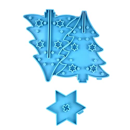 Wdbild Epoxidharz Silikonform, Weihnachtsbaum-Harzformen-Set, Baum-Silikon-Epoxidharz-Gussformen für Handwerk, Tischdekoration, Heimdekoration von Wdbild