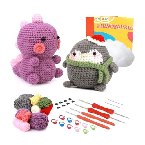 Wdbild Handgefertigte Puppen Häkelkits Für Anfänger Dinosauriernähmaterial Paket Handstrickwerkzeug Für Kinder Erwachsene Liebhaber Wdbild Handgefertigte Puppen Häkelkits Für Anfänger Dinosauriernähmaterial Paket Handstrickwerkzeug Für Kinder Erwachsene Liebhaber von Wdbild