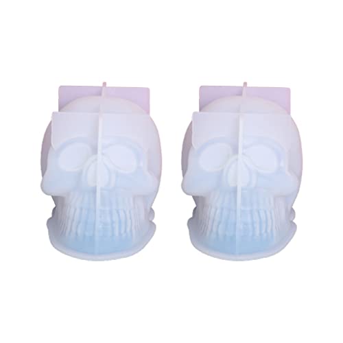 Wdbild Kerzenform Silikon, 3D Totenkopf Kerzenformen 2er Set Silikon Skelett Form Formen Halloween Form von Wdbild