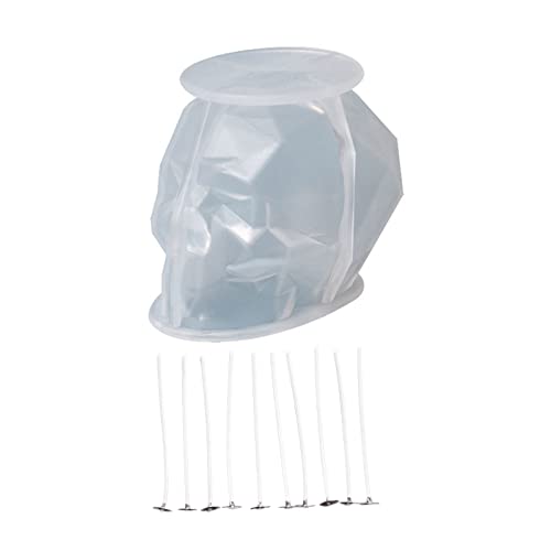 Wdbild Kerzenform Silikon, 3D Totenkopf Silikon Kerzenform Set Gipsherstellung Epoxidform Handgemachte Partybedarf Haushalt von Wdbild