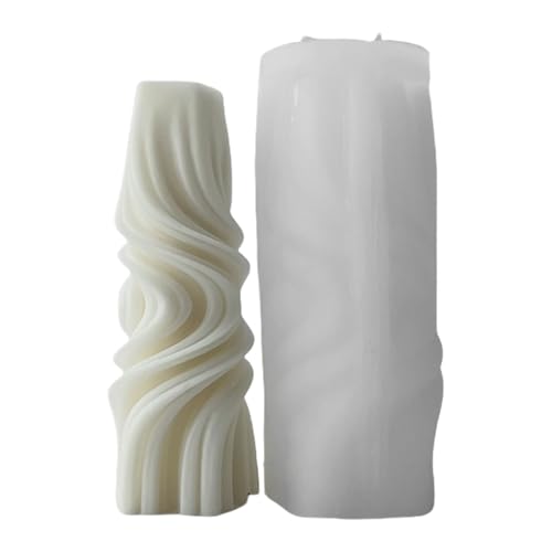 Wdbild Kerzenform Silikon, Flexible Silikonform, gestreifte zylinderförmige Kerzenformen, Duft-Aromatherapien, Herstellungsform, handgefertigte Ornamentform von Wdbild
