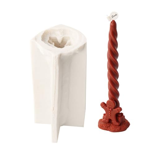 Wdbild Kerzenform Silikon, Spiralen Spalte Schneemann Silikon Kerze Form Weihnachten Baum Santa Harz Formen Seife Machen Duft Kerze Formen Decor von Wdbild