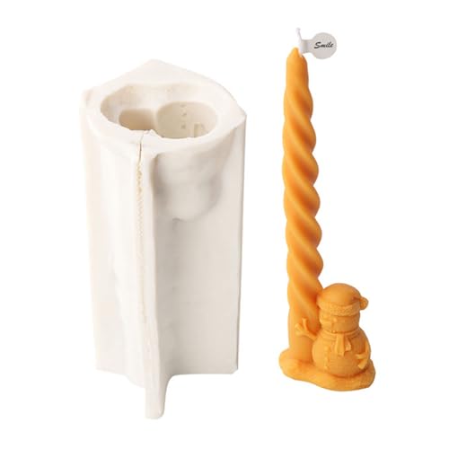 Wdbild Kerzenform Silikon, Spiralen Spalte Schneemann Silikon Kerze Form Weihnachten Baum Santa Harz Formen Seife Machen Duft Kerze Formen Decor von Wdbild