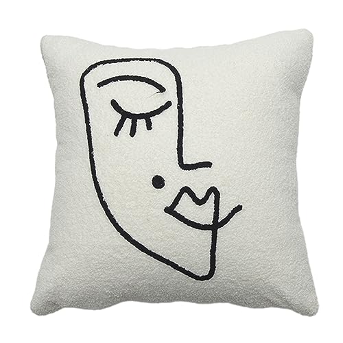 Wdbild Personalisierte Wohnkultur Minimalisten Gesicht Stickkissen Plüschkissenbezug Für Sofa Bettand Stuhl Kissen Kissen von Wdbild