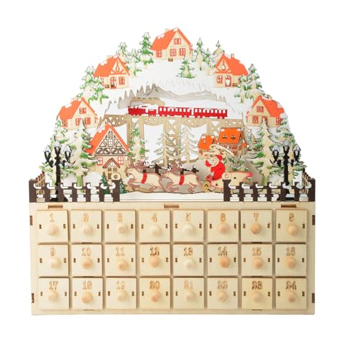 Yuletide Feier Holz Adventskalender, Weihnachten Feier Holz Kalender Schrank mit Schublade Überraschungen Yuletide Feier Holz Adventskalender, Weihnachten Feier Holz Kalender Schrank mit Schublade Überraschungen von Wdbild
