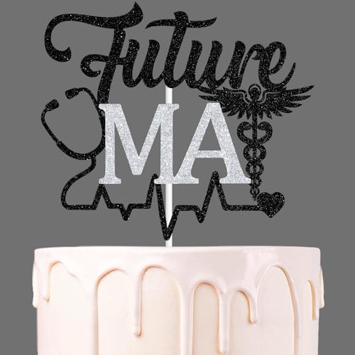 Tortenaufsatz, schwarzer Glitzer, MA-Klasse von 2024/Congrats Nurse/Congrats MA, 2024 MA Graduation Party Dekorationen Supplies Tortenaufsatz, schwarzer Glitzer, MA-Klasse von 2024/Congrats Nurse/Congrats MA, 2024 MA Graduation Party Dekorationen Supplies von We Can Bearly Wait