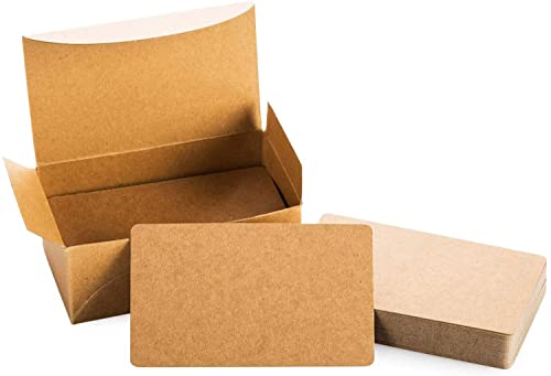 100 Stück Blanko Papier Karten Wortkarte, Leere Visitenkarten Karteikarten, Mitteilungskarte DIY Papier Karten Kärtchen für Schule Home Office Supply (kraftpapier) von We Moment Zone