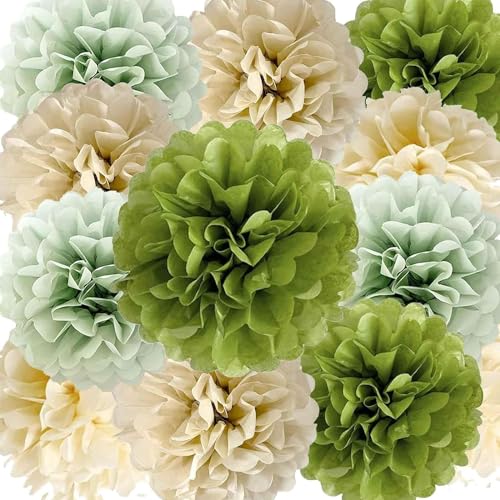 12 Stück papier Pompons Olive Salbei Grün Creme Elfenbein Tan Tissue Papier Pom Poms Party Dekorationen für Neutrale Baby Dusche Boho Hochzeit Geburtstag Wilde Safari Grün Party Dekor 12 Stück papier Pompons Olive Salbei Grün Creme Elfenbein Tan Tissue Papier Pom Poms Party Dekorationen für Neutrale Baby Dusche Boho Hochzeit Geburtstag Wilde Safari Grün Party Dekor von We Moment Zone