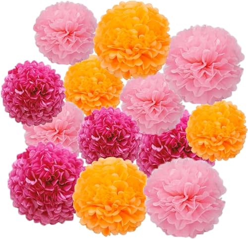 12 Stück papier Pompons Set,Rosa hellrosa orange Pom Poms Papier für Hochzeit,Geburtstag,Party- 30,5 cm, 25,4 cm 12 Stück papier Pompons Set,Rosa hellrosa orange Pom Poms Papier für Hochzeit,Geburtstag,Party- 30,5 cm, 25,4 cm von We Moment Zone