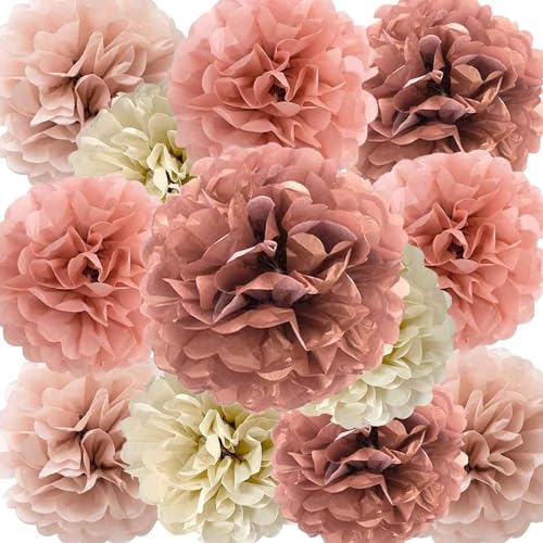 Hochzeit Deko 12 Stück papier Pompons Set,Blush Rosa Roségold Pom Poms Papier für Hochzeit,Geburtstag,Party Dekorationen- 30,5 cm, 25,4 cm Hochzeit Deko 12 Stück papier Pompons Set,Blush Rosa Roségold Pom Poms Papier für Hochzeit,Geburtstag,Party Dekorationen- 30,5 cm, 25,4 cm von We Moment Zone