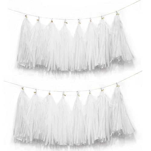 15 Stück weiß Quaste Girlande,Seidenpapier Tassel Girlande für Baby Dusche Deko,Geburtstag,Hochzeit Party Dekoration 15 Stück weiß Quaste Girlande,Seidenpapier Tassel Girlande für Baby Dusche Deko,Geburtstag,Hochzeit Party Dekoration von We Moment Zone