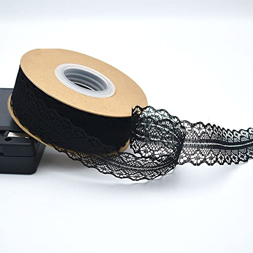 3cm Schwarz spitzenband,Schwarz Spitzenbordüre Schleifenband Dekoration Bänder Geschenkband Breit für Hochzeit -1 Rollen 23m von We Moment Zone