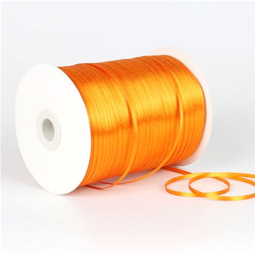 3mm Orange Satinband,Orange Schleifenband Dekoration Stoffbänder Bänder Geschenkband Breit Stoffband für Hochzeit -1 Rollen X 790m von We Moment Zone