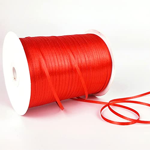 3mm Rot Satinband,Rot Schleifenband Dekoration Stoffbänder Bänder Geschenkband Breit Stoffband für Hochzeit -1 Rollen X 80m von We Moment Zone