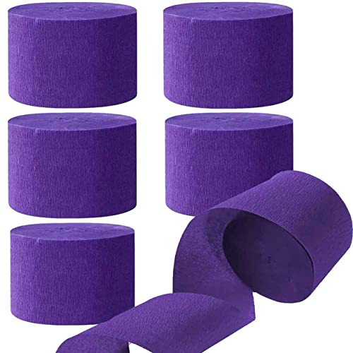 6 Rollen Violett Krepppapier, Kreppbänder, Krepppapier Luftschlangen Dekoration(4.5 cm x 25 m) von We Moment Zone