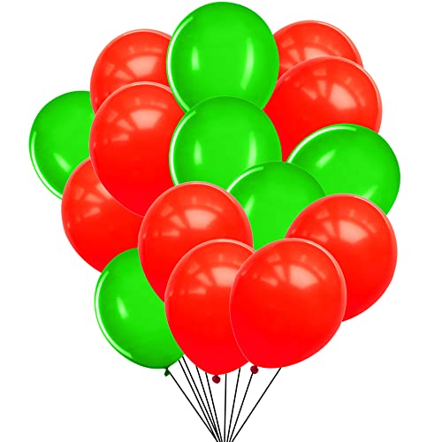 Ballons Grüne und Rot, 12 Zoll Grüne und Rot Luftballons Heliumballons Weihnachten Ballons Party Dekorieren 50 Stück von We Moment Zone