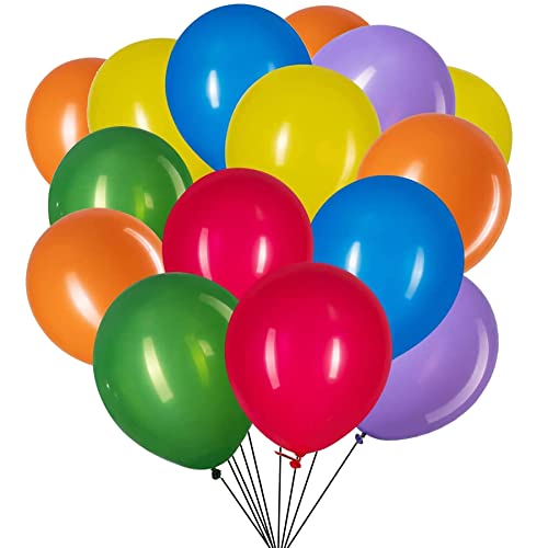 Ballons Bunt, 12 Zoll Orange/Blau/Grün/Lila/Rot/Gelb Luftballons Heliumballons Geburtstag Mehrfarbig Ballons Hochzeit Party Dekorieren 60 Stück von We Moment Zone