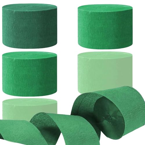 Kreppbänder Grün 4.5 cm x 25 m 6 Rollen Krepppapier Party Crepe Streamer Luftschlangen Dekorationen St. patrick's day Deko von We Moment Zone