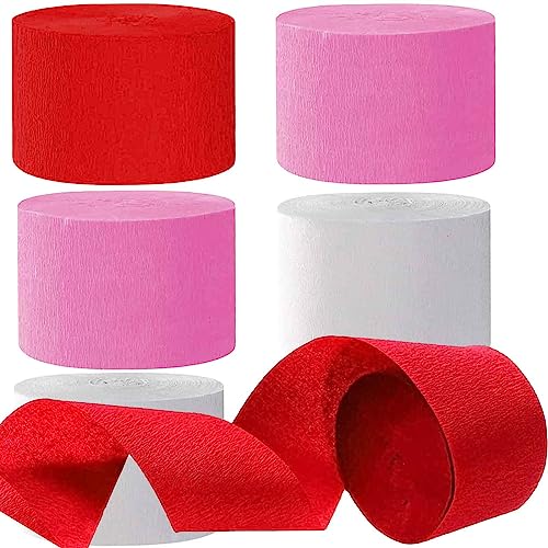 Kreppbänder Rot Rosa Weiß 4.5 cm x 25 m 6 Rollen Krepppapier Party Crepe Streamer Luftschlangen Dekorationen Rot Rosa Weiß Kreppbänder Rot Rosa Weiß 4.5 cm x 25 m 6 Rollen Krepppapier Party Crepe Streamer Luftschlangen Dekorationen Rot Rosa Weiß von We Moment Zone
