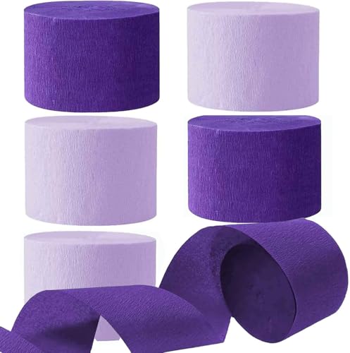 Kreppbänder Violett 4.5 cm x 25 m 6 Rollen Krepppapier Party Crepe Streamer Luftschlangen Dekorationen Lila Kreppbänder Violett 4.5 cm x 25 m 6 Rollen Krepppapier Party Crepe Streamer Luftschlangen Dekorationen Lila von We Moment Zone