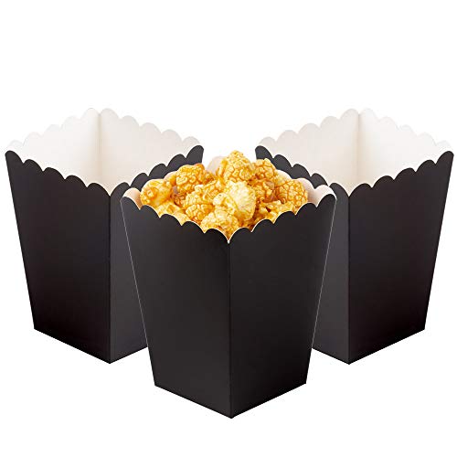 We Moment Zone 12 Stück Schwarzer Popcorn Boxen Snack/Popcorn Tüten, Aus Kraftpapier - Popcorn kästen,Popcorn Behälter für Partytüten,Familienfeier,Kino,Geburtstagsfeiert von We Moment Zone