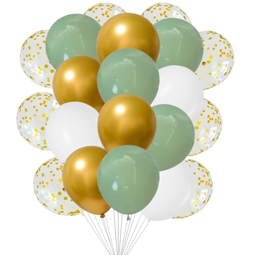 We Moment Zone 12 Zoll Luftballons Salbei Grün Weiß Gold,Retro Grüne Party Latex Ballons Konfetti Luftballons für Geburtstag Babyparty Graduierung Hochzeit Verlobung Party Deko,60 Stück We Moment Zone 12 Zoll Luftballons Salbei Grün Weiß Gold,Retro Grüne Party Latex Ballons Konfetti Luftballons für Geburtstag Babyparty Graduierung Hochzeit Verlobung Party Deko,60 Stück von We Moment Zone