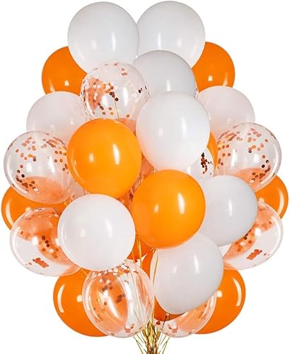 We Moment Zone 12 Zoll Luftballons orange und weiß,orange Party Latex Ballons Konfetti Luftballons für Geburtstag Babyparty Graduierung Hochzeit Verlobung Party Deko,50 Stück We Moment Zone 12 Zoll Luftballons orange und weiß,orange Party Latex Ballons Konfetti Luftballons für Geburtstag Babyparty Graduierung Hochzeit Verlobung Party Deko,50 Stück von We Moment Zone