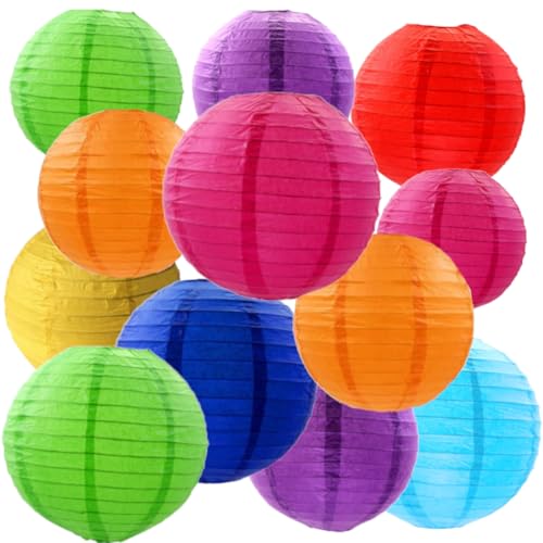 We Moment Zone 16 Stück Papier Lampions Regenbogen,Bunt Runde Papierlaterne Papier Laterne für Lampenschirm Deko, Geburtstagsfeier,Hochzeitsdekorationen,Gartenparty Deko We Moment Zone 16 Stück Papier Lampions Regenbogen,Bunt Runde Papierlaterne Papier Laterne für Lampenschirm Deko, Geburtstagsfeier,Hochzeitsdekorationen,Gartenparty Deko von We Moment Zone