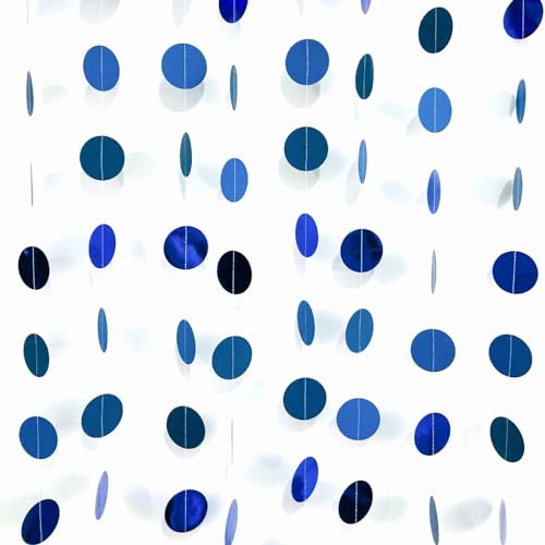 We Moment Zone 52 Ft Blau Glitzer Papier Circle Dots Garland,6 Stücke Hängende Runde Garland für Geburtstag Hochzeit Baby Shower Party Deko We Moment Zone 52 Ft Blau Glitzer Papier Circle Dots Garland,6 Stücke Hängende Runde Garland für Geburtstag Hochzeit Baby Shower Party Deko von We Moment Zone