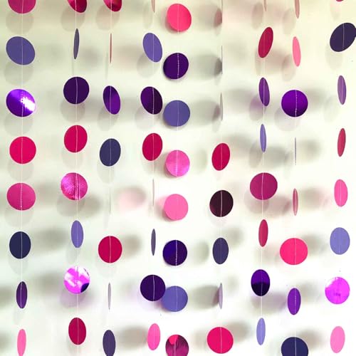 We Moment Zone 52 Ft Rosa Violett Glitzer Papier Circle Dots Garland,6 Stücke Hängende Runde Garland für Geburtstag Hochzeit Baby Shower Party Deko We Moment Zone 52 Ft Rosa Violett Glitzer Papier Circle Dots Garland,6 Stücke Hängende Runde Garland für Geburtstag Hochzeit Baby Shower Party Deko von We Moment Zone