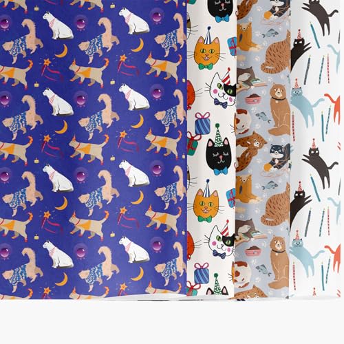 We Moment Zone 8 Bögen Geschenkpapier Katzenmotive, 70x50cm pro Blatt,für Geschenke zum Geburtstag oder zu Weihnachten für Katzen,kätzchen, Katzenbesitzer,Mädchen und Jungen We Moment Zone 8 Bögen Geschenkpapier Katzenmotive, 70x50cm pro Blatt,für Geschenke zum Geburtstag oder zu Weihnachten für Katzen,kätzchen, Katzenbesitzer,Mädchen und Jungen von We Moment Zone