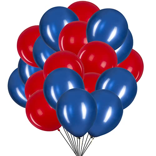 We Moment Zone Ballons Rot und Marineblau, 12 Zoll Rot und Marineblau Luftballons Heliumballons Geburtstag Ballons Hochzeit Party Dekorieren 50 Stück von We Moment Zone